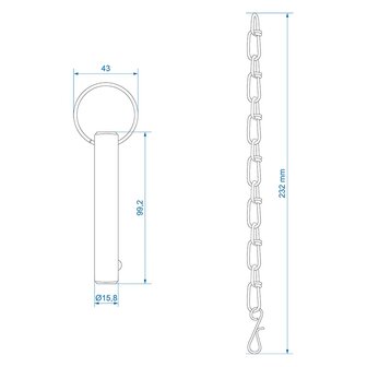 Locking pin with chain