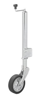 Jockey wheel 570/60 mm with large metal rim and rubber tyre 220 x 65 mm, foldable 300 kg