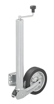 Jockey wheel 570/60 mm with large metal rim and rubber tyre 220 x 65 mm, foldable 500 kg