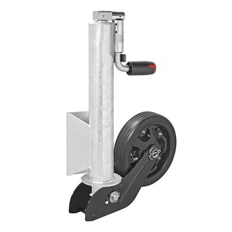 Jockey wheel 73 mm metal rim with rubber tyre 260 x 65 mm foldable