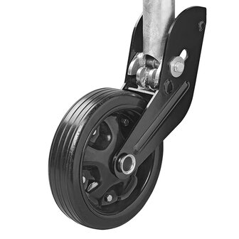 Jockey wheel 73 mm metal rim with rubber tyre 260 x 65 mm foldable