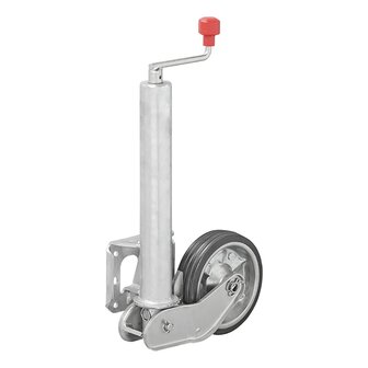 Jockey wheel 60 mm metal rim with rubber tyre 200 x 50 mm foldable