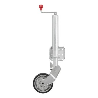 Jockey wheel 60 mm metal rim with rubber tyre 200 x 50 mm foldable