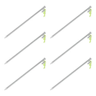 Rock peg 40 cm galvanized steel with P-hook Heavy Duty &ndash; set of 6 pieces