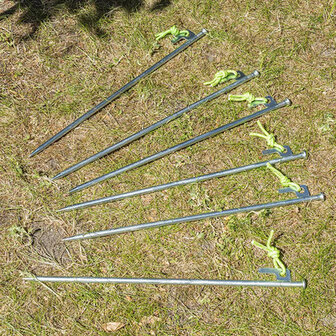 Rock peg 40 cm galvanized steel with P-hook Heavy Duty &ndash; set of 6 pieces
