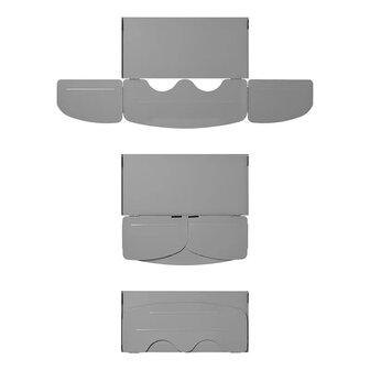 3-piece foldable steel cooking windscreen with base plate 63 x 30.5 x 25 cm