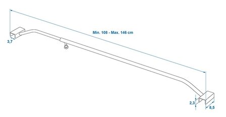 Aluminium adjustable tarp support bar 108&ndash;146 cm for trailer cover