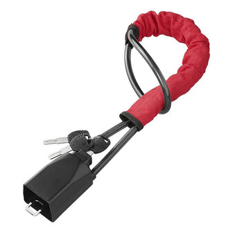 Steering wheel lock for seatbelt attachment with 3 keys