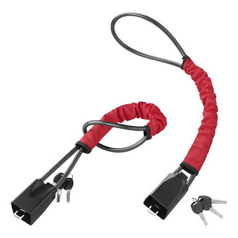 Steering wheel lock for seatbelt attachment with 3 keys