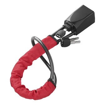 Steering wheel lock for seatbelt attachment with 3 keys
