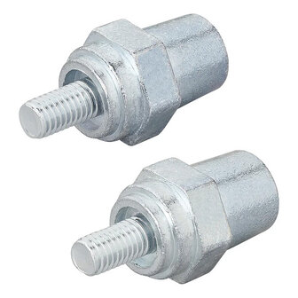 Screw-on battery terminals set (+) and (-) zinc M8