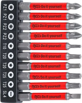 Anti-Slip Bit Set magnetic 70mm 10 pcs