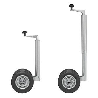 Double jockey wheel 48 mm with solid natural rubber tyres 200 x 50 mm
