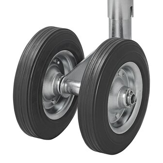 Double jockey wheel 48 mm with solid natural rubber tyres 200 x 50 mm