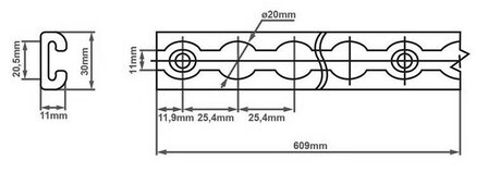 Stud fitting double with bolt 3/8