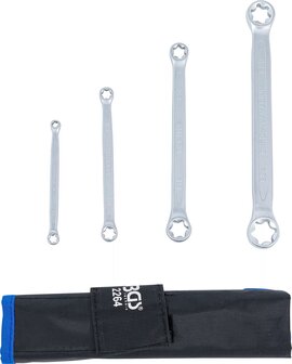 Double Ring Spanner Set with E-Type Ring Heads E6xE8 - E20xE24 4 pcs