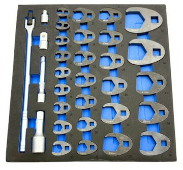 Crowfoot Wrench Set in Foam 3/8+1/2+3/4 32pc