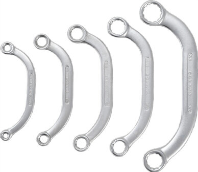 5-piece Obstruction Ring Spanner Set, Inch Sizes 1/4 - 7/8