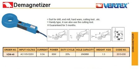 Demagnetizer diameter 40mm