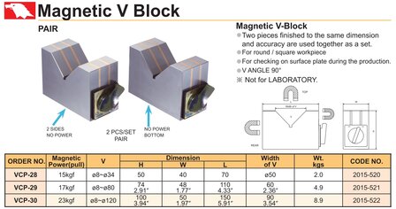 Magnetic V-block 8 - 80mm