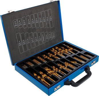 Twist &amp; Step Drill Set HSS titanium nitrated 1 - 10 mm 231 pcs