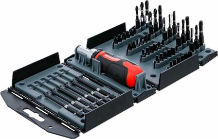 Torsion Bit Set with Ratchet Spinner Handle for Bits reversible 52 pcs