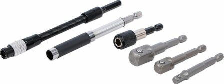Adapter and Extension Bar Set for Electric Drills 6-pcs