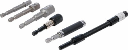 Adapter and Extension Bar Set for Electric Drills 6-pcs