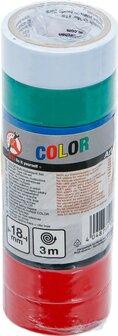 Colored Tape Roll Set 18 mm x 3 m, 8 pieces
