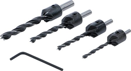 Wood Drill Set with Countersink 4 pcs
