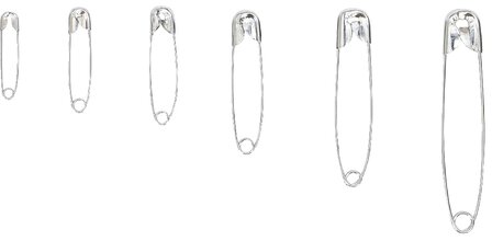Safety Pin Assortment 22 - 55 mm 6 Sizes 250 pcs