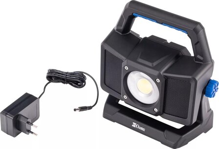 Floodlight rechargeable with bluetooth loudspeaker COB-LED