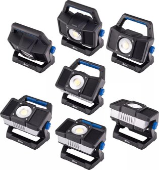 Floodlight rechargeable with bluetooth loudspeaker COB-LED