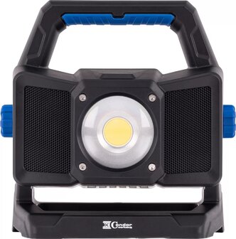 Floodlight rechargeable with bluetooth loudspeaker COB-LED