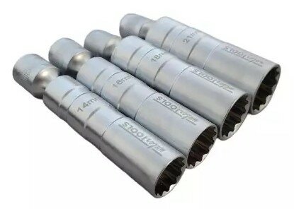 Spark Plug Socket Set 3/8 Magnetic Flexible 4-Piece
