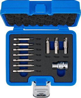 Screw Extractor Set for damaged T-Star (for Torx) T10 - T55 11 pcs