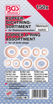 Seal Ring Assortment copper 150 pcs.