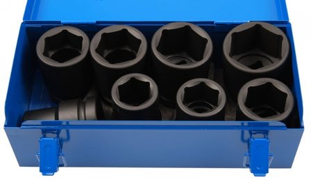 Impact Socket Set, Hexagon 25 mm (1) Drive 27 - 50 mm 8 pcs