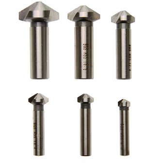 6-piece Tapered Countersink Set, HSS, DIN 335 Form C