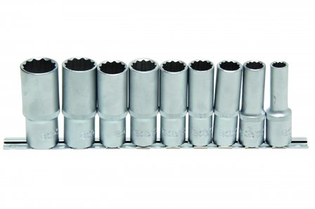 9-piece Deep Socket Set, 12-pt., 1/2