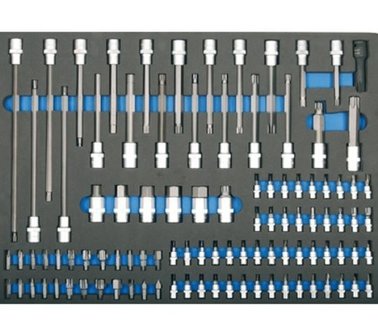 3/3 Tool Tray for Workshop Trolleys: 104-piece Bits and Bit Sockets