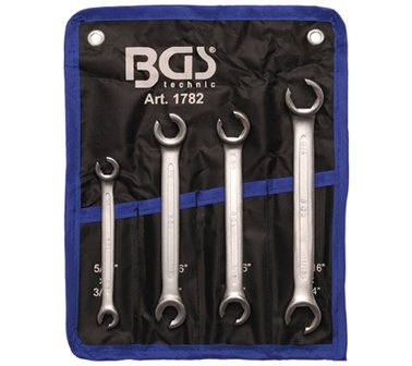 Double Ring Spanner Set, open Type Inch Sizes 4 pcs