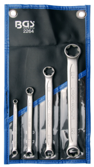 Double Ring Spanner Set with E-Type Ring Heads E6xE8 - E20xE24 4 pcs