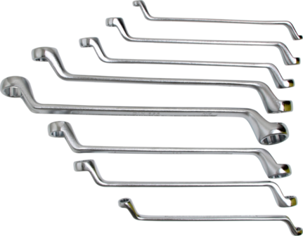 Double Ring Spanner Set | offset | 6x7 - 20x22 mm | 8 pcs.