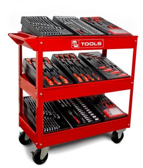 Workshop trolley with 3 shelves