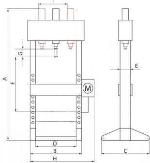 Hydraulic press hydropneumatic 50t