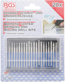 Diamond-Coated Grinding and Milling Drill Bit Set 20 pcs