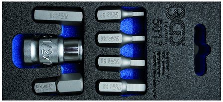 Screwdriver Bit Set | 10 mm (3/8) drive | internal Hexagon | 7 pcs.