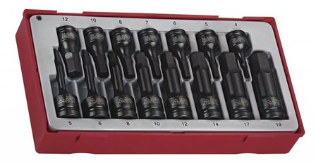 Impact socket set 1/2 &amp; 3/8 tx-tc-tray 15pcs