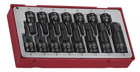 Impact socket set 1/2 &amp; 3/8 tx-tc-tray 15pcs